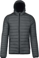 MEN'S LIGHTWEIGHT HOODED PADDED JACKET Marl Dark Grey